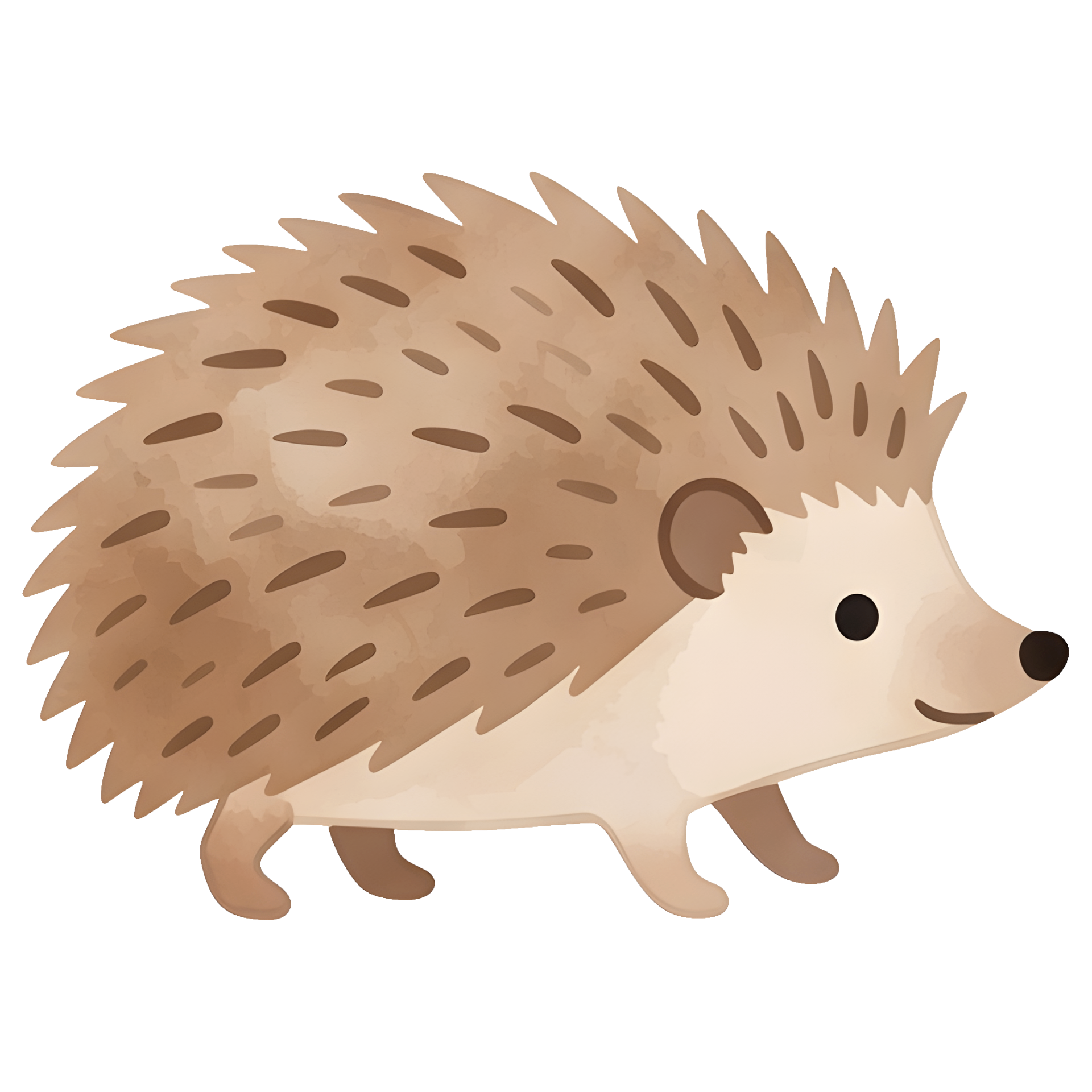 Watercolor illustration of a hedgehog